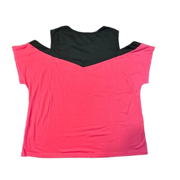 Women’s Stylish Pink and Black Women's Cold Shoulder Knit Top - Size XL - NWOT - Picture 3 of 4